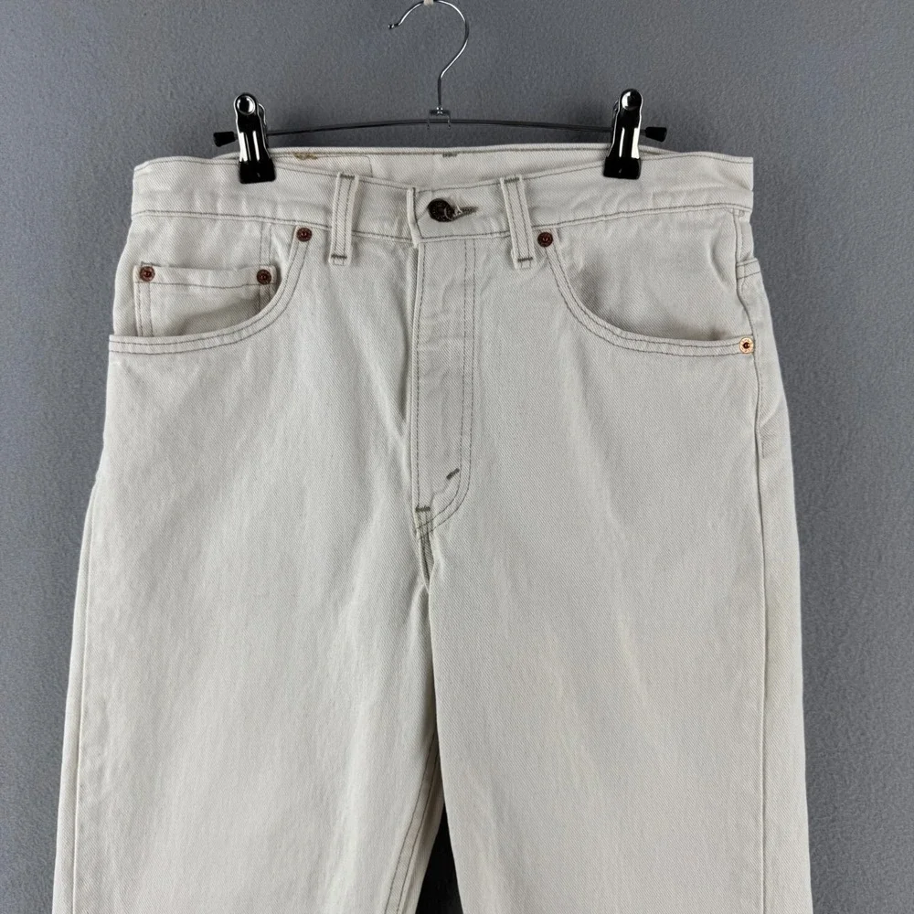 Vintage Levis Jeans Mens 33x30 (Fits 31x31) Cream Denim 505 Straight 90s USA